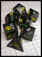Dice : Dice - Metal Dice - DNDND Flower Black with Yellow - Amazon Mar 2024
